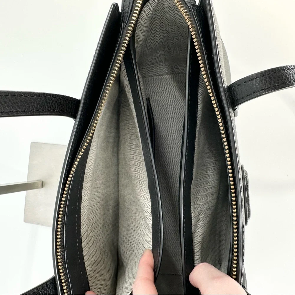 Tory Burch Robinson Leather Tote Bag Black